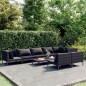 vidaXL Set Divani Giardino 9 pz con Cuscini in Polyrattan Grigio Scuro vidaXL Set Divani Giardino 9 pz con Cuscini in Polyrattan Grigio Scuro