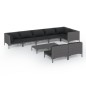 vidaXL Set Divani Giardino 9 pz con Cuscini in Polyrattan Grigio Scuro vidaXL Set Divani Giardino 9 pz con Cuscini in Polyrattan Grigio Scuro