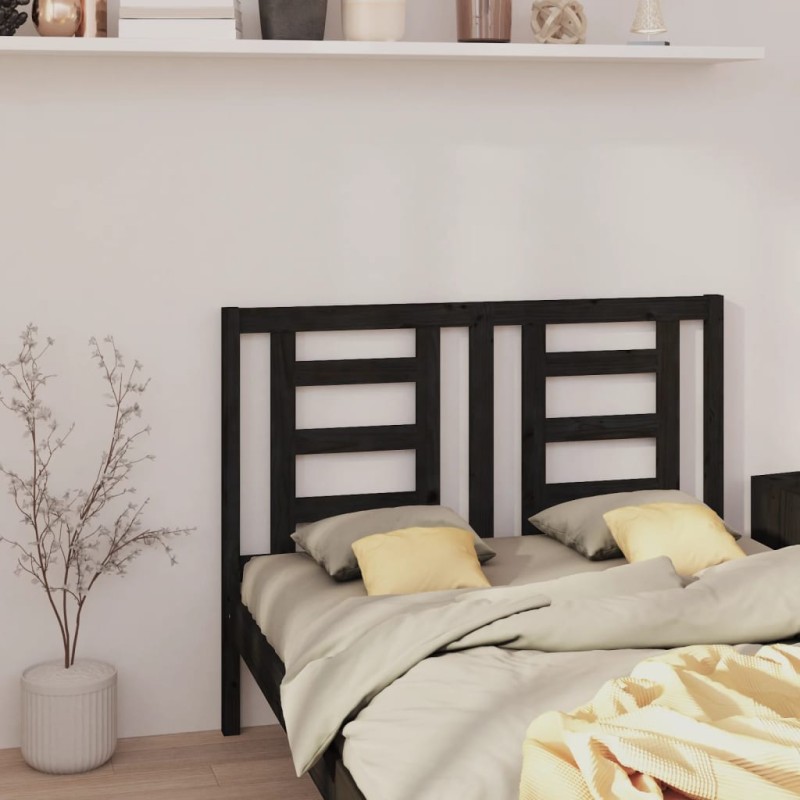 Testiera per Letto Nera 141x4x100 cm in Legno Massello di Pino Testiera per Letto Nera 141x4x100 cm in Legno Massello di Pino