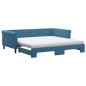 vidaXL Divano Letto Estraibile con Materassi Blu 100x200 cm Velluto vidaXL Divano Letto Estraibile con Materassi Blu 100x200 cm Velluto