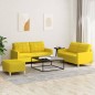 vidaXL Set di Divani 3 pz con Cuscini Giallo Chiaro in Tessuto vidaXL Set di Divani 3 pz con Cuscini Giallo Chiaro in Tessuto