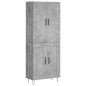 vidaXL Credenza Grigio Cemento 69,5x34x180 cm in Legno Multistrato vidaXL Credenza Grigio Cemento 69,5x34x180 cm in Legno Multistrato