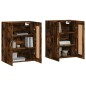 vidaXL Armadietti a Parete 2 pz Rovere Fumo in Legno Multistrato vidaXL Armadietti a Parete 2 pz Rovere Fumo in Legno Multistrato
