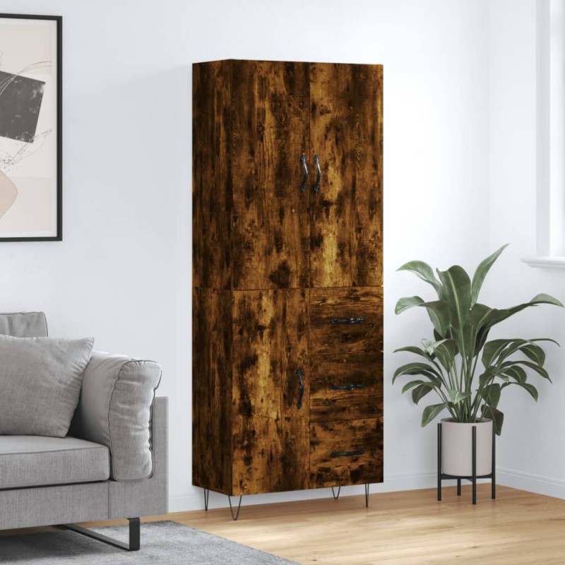 vidaXL Credenza Rovere Fumo 69,5x34x180 cm in Legno Multistrato vidaXL Credenza Rovere Fumo 69,5x34x180 cm in Legno Multistrato