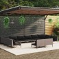 vidaXL Set Divani da Giardino 12pz con Cuscini Polyrattan Grigio Scuro vidaXL Set Divani da Giardino 12pz con Cuscini Polyrattan Grigio Scuro