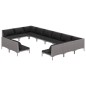 vidaXL Set Divani da Giardino 12pz con Cuscini Polyrattan Grigio Scuro vidaXL Set Divani da Giardino 12pz con Cuscini Polyrattan Grigio Scuro