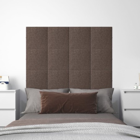 Pannelli Murali 12 pz Tortora 30x30 cm in Tessuto 1,08 m²