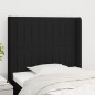 Testiera ad Orecchio Nera 93x16x118/128 cm in Tessuto Testiera ad Orecchio Nera 93x16x118/128 cm in Tessuto