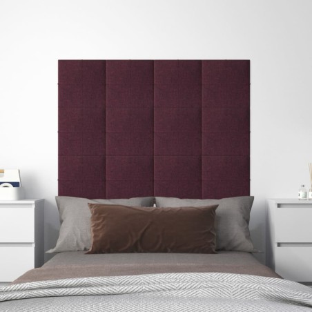 Pannelli Murali 12 pz Viola 30x30 cm in Tessuto 1,08 m²