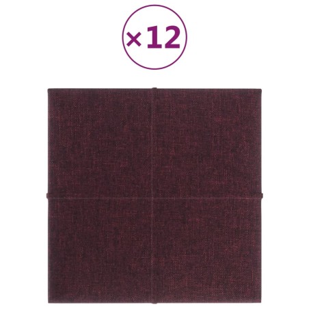 Pannelli Murali 12 pz Viola 30x30 cm in Tessuto 1,08 m²