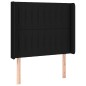 Testiera ad Orecchio Nera 93x16x118/128 cm in Tessuto Testiera ad Orecchio Nera 93x16x118/128 cm in Tessuto
