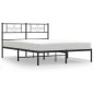 vidaXL Giroletto con Testiera in Metallo Nero 140x190 cm vidaXL Giroletto con Testiera in Metallo Nero 140x190 cm