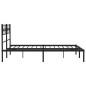 vidaXL Giroletto con Testiera in Metallo Nero 140x190 cm vidaXL Giroletto con Testiera in Metallo Nero 140x190 cm