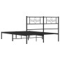 vidaXL Giroletto con Testiera in Metallo Nero 140x190 cm vidaXL Giroletto con Testiera in Metallo Nero 140x190 cm