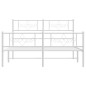 vidaXL Giroletto con Testiera e Pediera Metallo Bianco 140x190 cm vidaXL Giroletto con Testiera e Pediera Metallo Bianco 140x190 cm