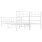 vidaXL Giroletto con Testiera e Pediera Metallo Bianco 140x190 cm vidaXL Giroletto con Testiera e Pediera Metallo Bianco 140x190 cm