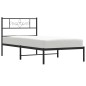 vidaXL Giroletto con Testiera in Metallo Nero 90x190 cm vidaXL Giroletto con Testiera in Metallo Nero 90x190 cm