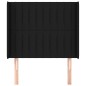 Testiera ad Orecchio Nera 93x16x118/128 cm in Tessuto Testiera ad Orecchio Nera 93x16x118/128 cm in Tessuto