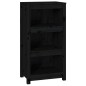 Libreria Nera 50x35x97 cm in Legno Massello di Pino