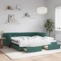 vidaXL Divano Letto Estraibile Cassetti Verde Scuro 100x200cm Velluto vidaXL Divano Letto Estraibile Cassetti Verde Scuro 100x200cm Velluto
