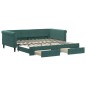 vidaXL Divano Letto Estraibile Cassetti Verde Scuro 100x200cm Velluto vidaXL Divano Letto Estraibile Cassetti Verde Scuro 100x200cm Velluto