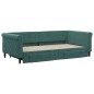 vidaXL Divano Letto Estraibile Cassetti Verde Scuro 100x200cm Velluto vidaXL Divano Letto Estraibile Cassetti Verde Scuro 100x200cm Velluto