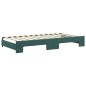 vidaXL Divano Letto Estraibile Cassetti Verde Scuro 100x200cm Velluto vidaXL Divano Letto Estraibile Cassetti Verde Scuro 100x200cm Velluto