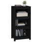 Libreria Nera 50x35x97 cm in Legno Massello di Pino