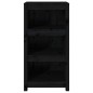 Libreria Nera 50x35x97 cm in Legno Massello di Pino