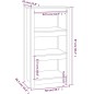 Libreria Nera 50x35x97 cm in Legno Massello di Pino