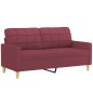 vidaXL Set di Divani 3 pz con Cuscini Rosso Vino in Tessuto vidaXL Set di Divani 3 pz con Cuscini Rosso Vino in Tessuto