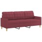 vidaXL Set di Divani 3 pz con Cuscini Rosso Vino in Tessuto vidaXL Set di Divani 3 pz con Cuscini Rosso Vino in Tessuto
