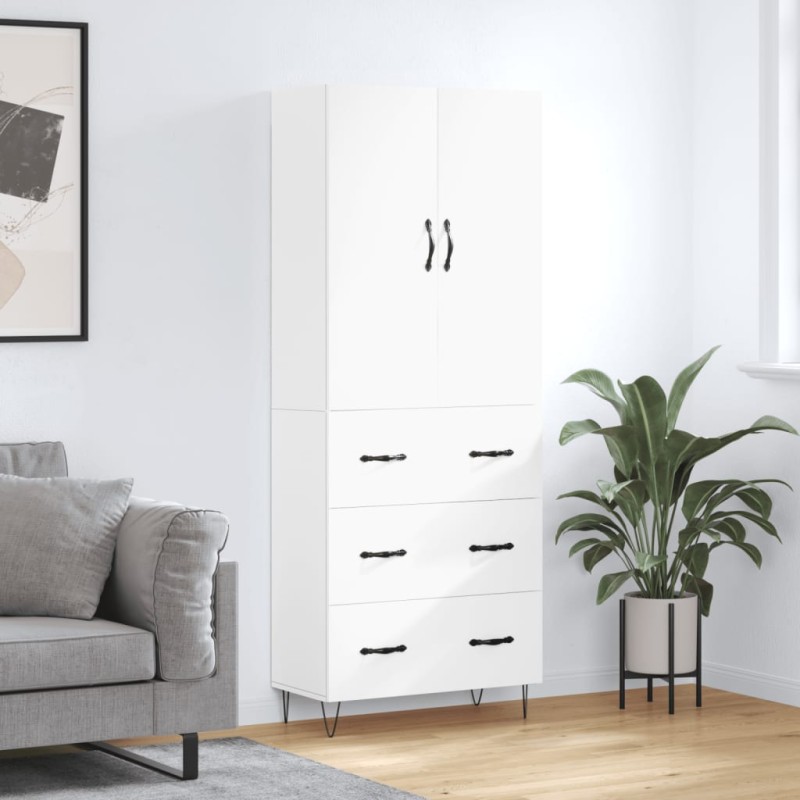 vidaXL Credenza Bianca 69,5x34x180 cm in Legno Multistrato vidaXL Credenza Bianca 69,5x34x180 cm in Legno Multistrato