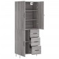 vidaXL Credenza Grigio Sonoma 69,5x34x180 cm in Legno Multistrato