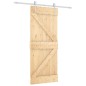 vidaXL Porta Scorrevole con Set Hardware 80x210 cm Legno Massello Pino vidaXL Porta Scorrevole con Set Hardware 80x210 cm Legno Massello Pino