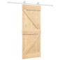 vidaXL Porta Scorrevole con Set Hardware 80x210 cm Legno Massello Pino vidaXL Porta Scorrevole con Set Hardware 80x210 cm Legno Massello Pino
