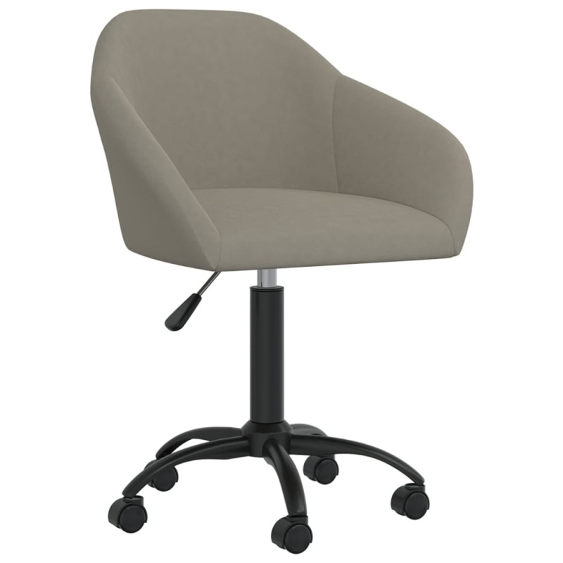 vidaXL Sedia da Ufficio Girevole Grigio Chiaro in Velluto vidaXL Sedia da Ufficio Girevole Grigio Chiaro in Velluto