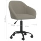 vidaXL Sedia da Ufficio Girevole Grigio Chiaro in Velluto vidaXL Sedia da Ufficio Girevole Grigio Chiaro in Velluto