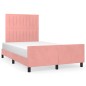 vidaXL Giroletto con Testiera Rosa 120x200 cm in Velluto vidaXL Giroletto con Testiera Rosa 120x200 cm in Velluto