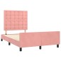vidaXL Giroletto con Testiera Rosa 120x200 cm in Velluto vidaXL Giroletto con Testiera Rosa 120x200 cm in Velluto