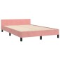 vidaXL Giroletto con Testiera Rosa 120x200 cm in Velluto vidaXL Giroletto con Testiera Rosa 120x200 cm in Velluto