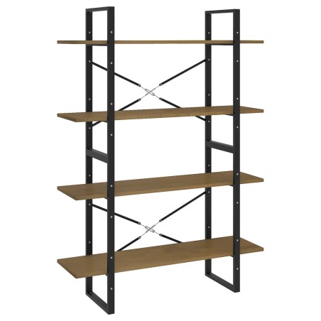 vidaXL Libreria a 4 Ripiani Marrone 100x30x140 cm in Massello di Pino