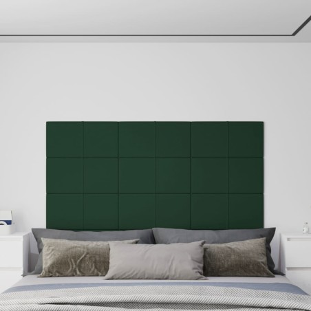 Pannelli Murali 12 pz Verde Scuro 60x30 cm in Tessuto 2,16 m²