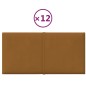 Pannelli Murali 12 pz Marroni 30x15 cm Velluto 0,54 m² Pannelli Murali 12 pz Marroni 30x15 cm Velluto 0,54 m²