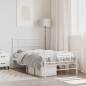vidaXL Giroletto con Testiera e Pediera Metallo Bianco 107x203 cm vidaXL Giroletto con Testiera e Pediera Metallo Bianco 107x203 cm