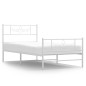vidaXL Giroletto con Testiera e Pediera Metallo Bianco 107x203 cm vidaXL Giroletto con Testiera e Pediera Metallo Bianco 107x203 cm