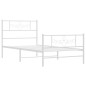 vidaXL Giroletto con Testiera e Pediera Metallo Bianco 107x203 cm vidaXL Giroletto con Testiera e Pediera Metallo Bianco 107x203 cm