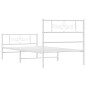 vidaXL Giroletto con Testiera e Pediera Metallo Bianco 107x203 cm vidaXL Giroletto con Testiera e Pediera Metallo Bianco 107x203 cm