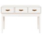 Tavolo Consolle Bianco 114x40x75 cm in Legno Massello di Pino Tavolo Consolle Bianco 114x40x75 cm in Legno Massello di Pino