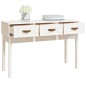 Tavolo Consolle Bianco 114x40x75 cm in Legno Massello di Pino Tavolo Consolle Bianco 114x40x75 cm in Legno Massello di Pino